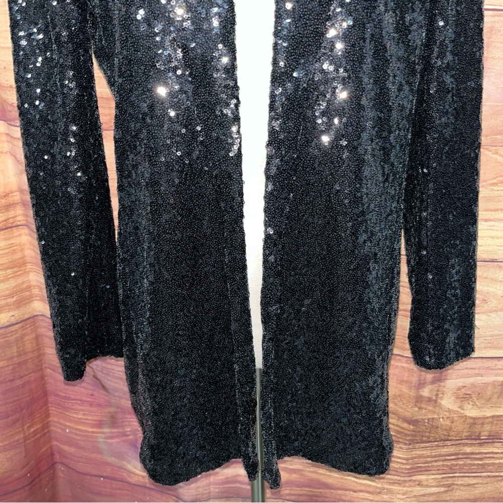 Express Black Sequin Blazer Jacket Women's Size M - Picture 3 of 7